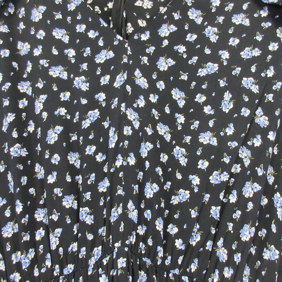 Madewell Petite Ruffle Sleeve Tie-Waist Jumpsuit M Floral Wide Leg Blue Boho 384 - Picture 11 of 16